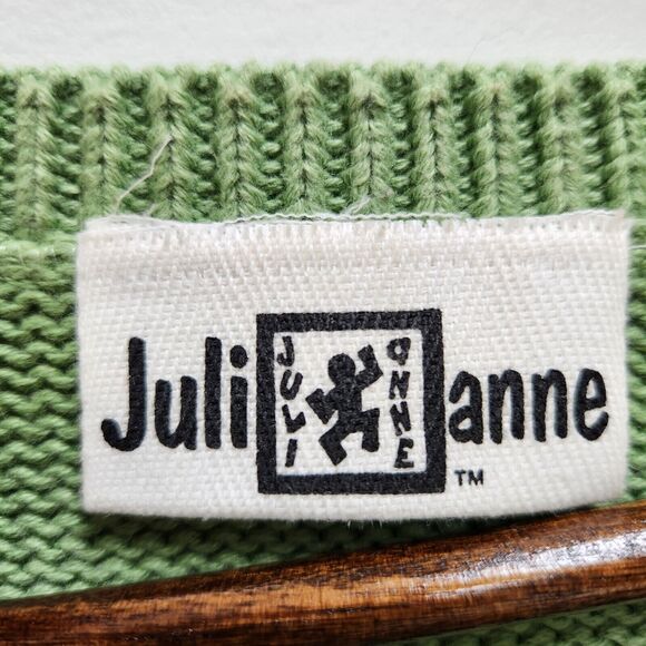 Vintage Julianne Sweater Size XL Green Leaves Crewneck Nature Art to Wear - Picture 4 of 11